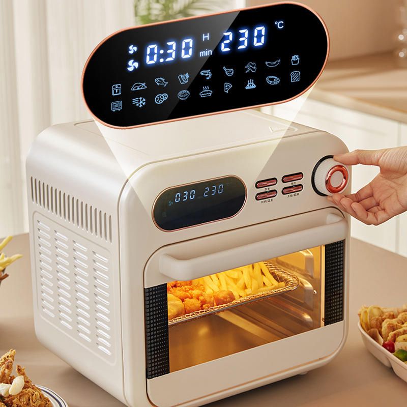 18L Visual Window Air Fryer Toaster Oven Retro Large Oven With Rotisserie Kit